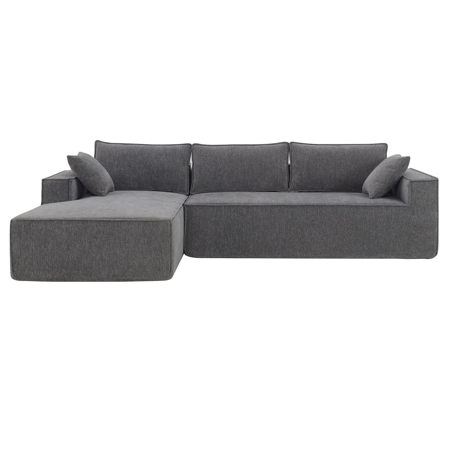Canapé modulaire de style minimaliste, ensemble de canapés en chenille infroissable, canapé compressé en forme de L pour le salon