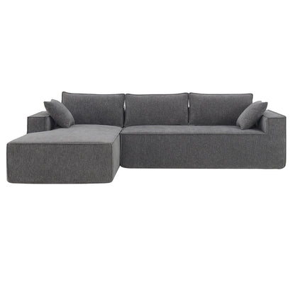 Canapé modulaire de style minimaliste, ensemble de canapés en chenille infroissable, canapé compressé en forme de L pour le salon