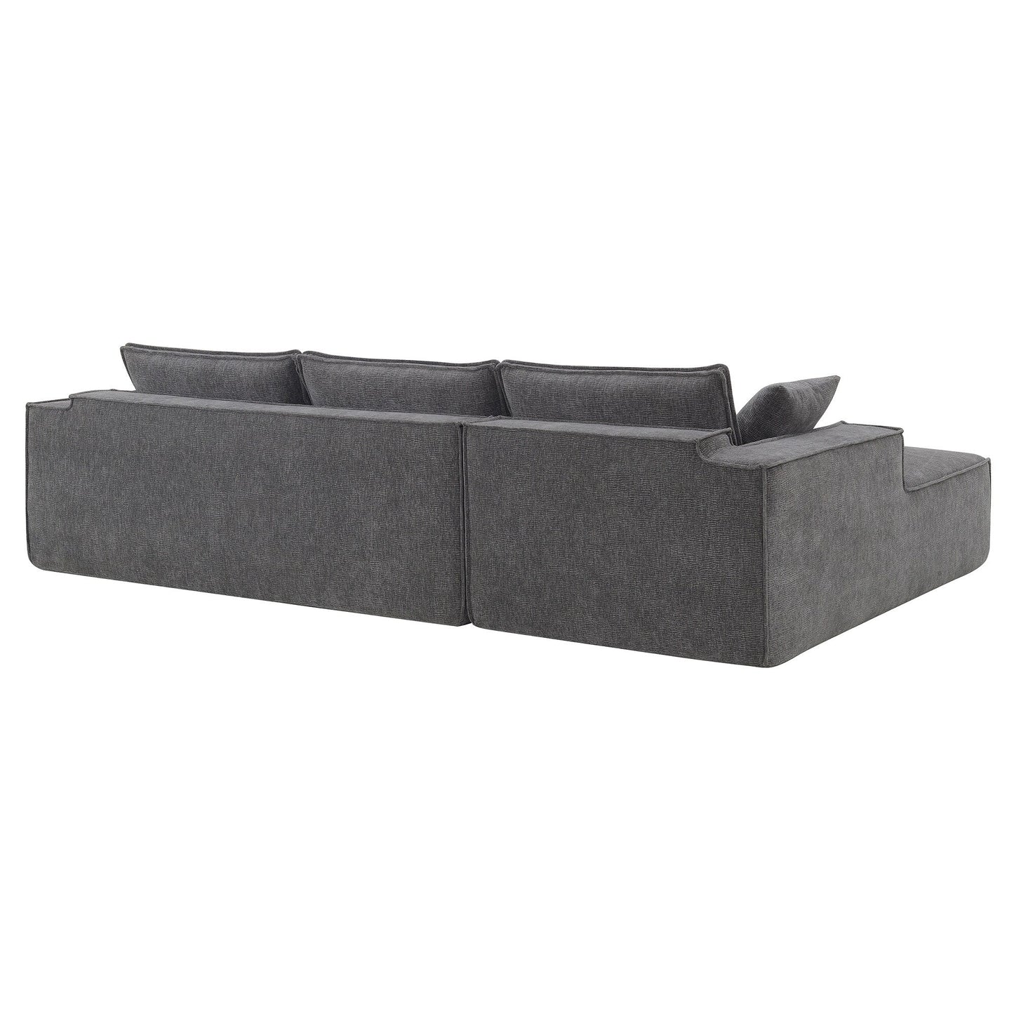 Canapé modulaire de style minimaliste, ensemble de canapés en chenille infroissable, canapé compressé en forme de L pour le salon