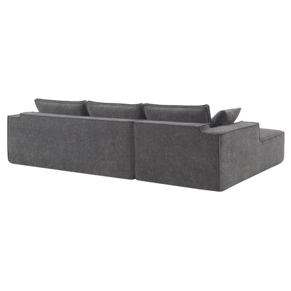 Canapé modulaire de style minimaliste, ensemble de canapés en chenille infroissable, canapé compressé en forme de L pour le salon
