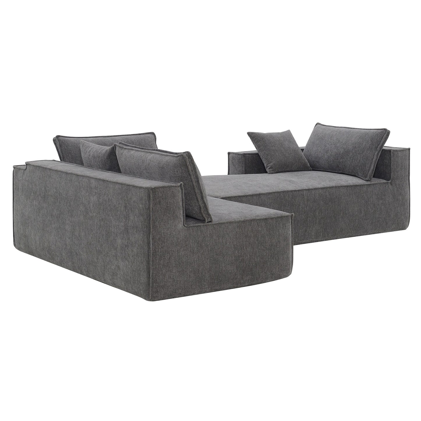 Canapé modulaire de style minimaliste, ensemble de canapés en chenille infroissable, canapé compressé en forme de L pour le salon
