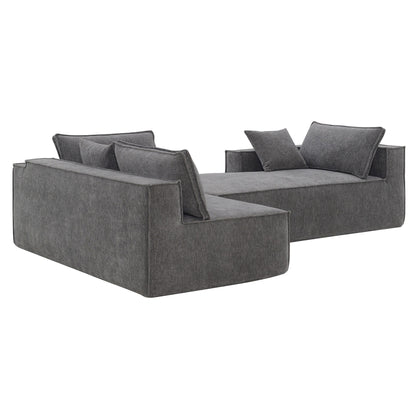 Canapé modulaire de style minimaliste, ensemble de canapés en chenille infroissable, canapé compressé en forme de L pour le salon