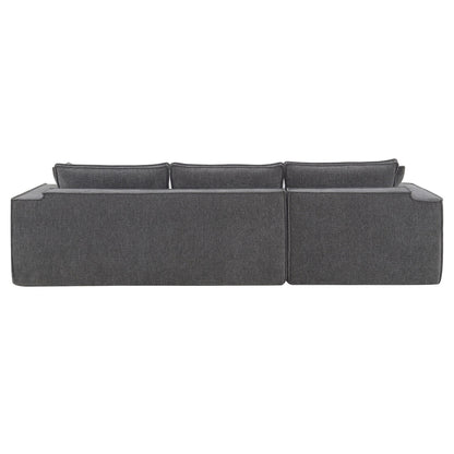 Canapé modulaire de style minimaliste, ensemble de canapés en chenille infroissable, canapé compressé en forme de L pour le salon