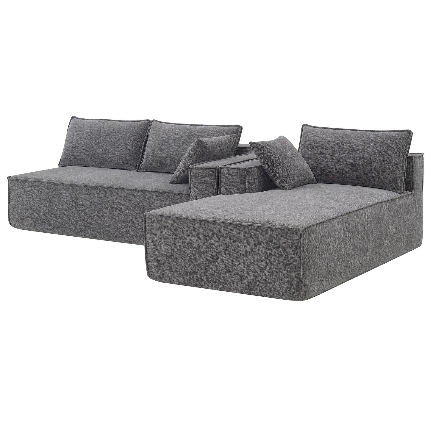 Canapé modulaire de style minimaliste, ensemble de canapés en chenille infroissable, canapé compressé en forme de L pour le salon