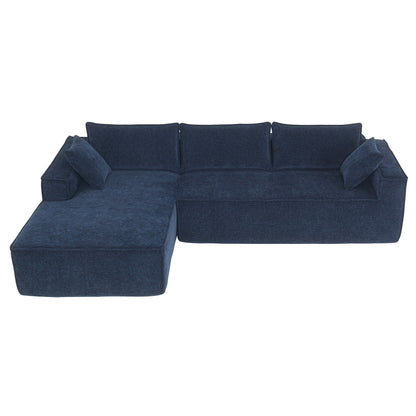 Canapé modulaire de style minimaliste, ensemble de canapés en chenille infroissable, canapé compressé en forme de L pour le salon