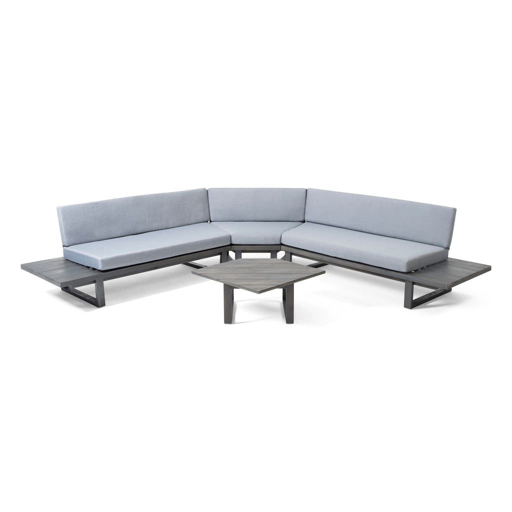 Ensemble de canapés sectionnels Mirabelle 4 pièces en acacia par Christopher Knight Home