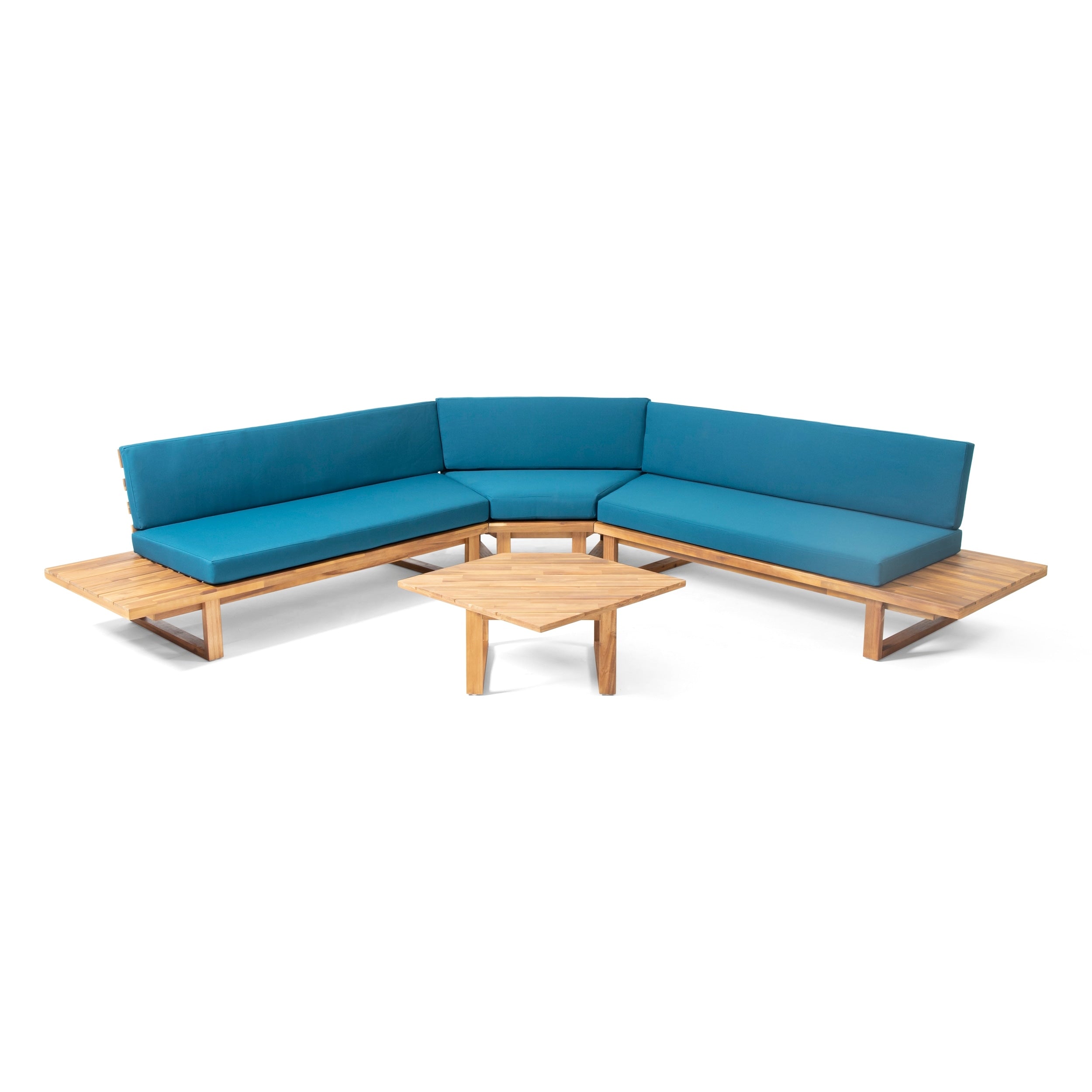 Ensemble de canapés sectionnels Mirabelle 4 pièces en acacia par Christopher Knight Home