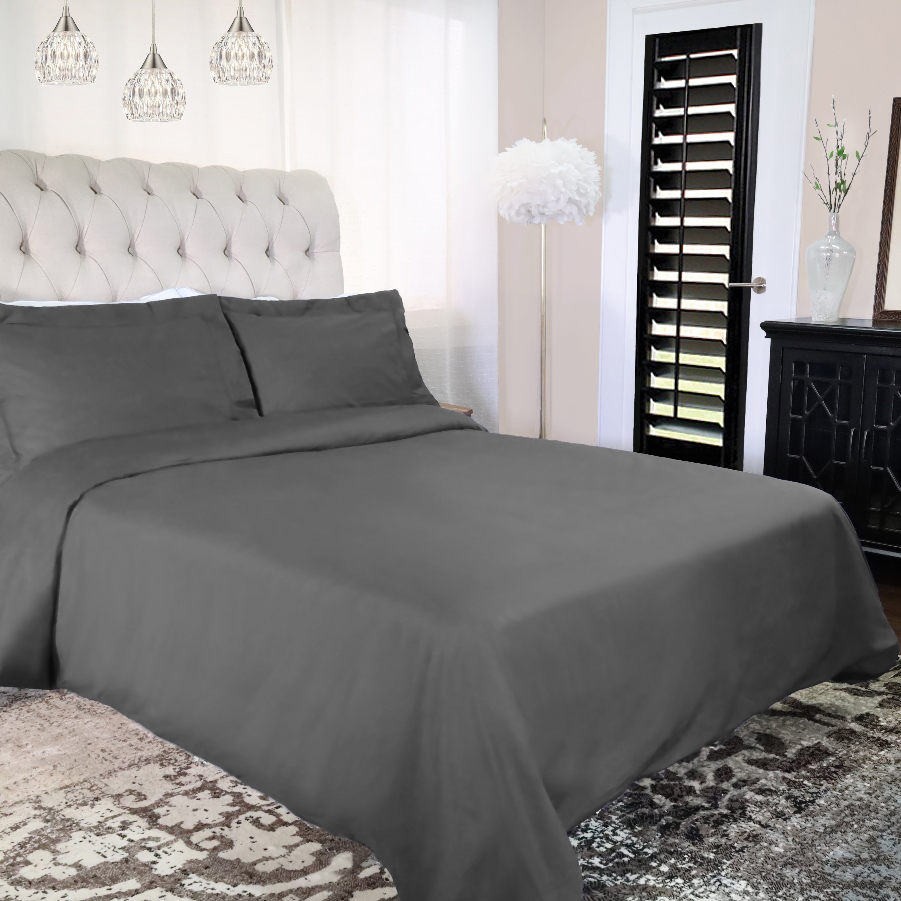 Parure de lit en percale de coton de qualité supérieure 300 fils