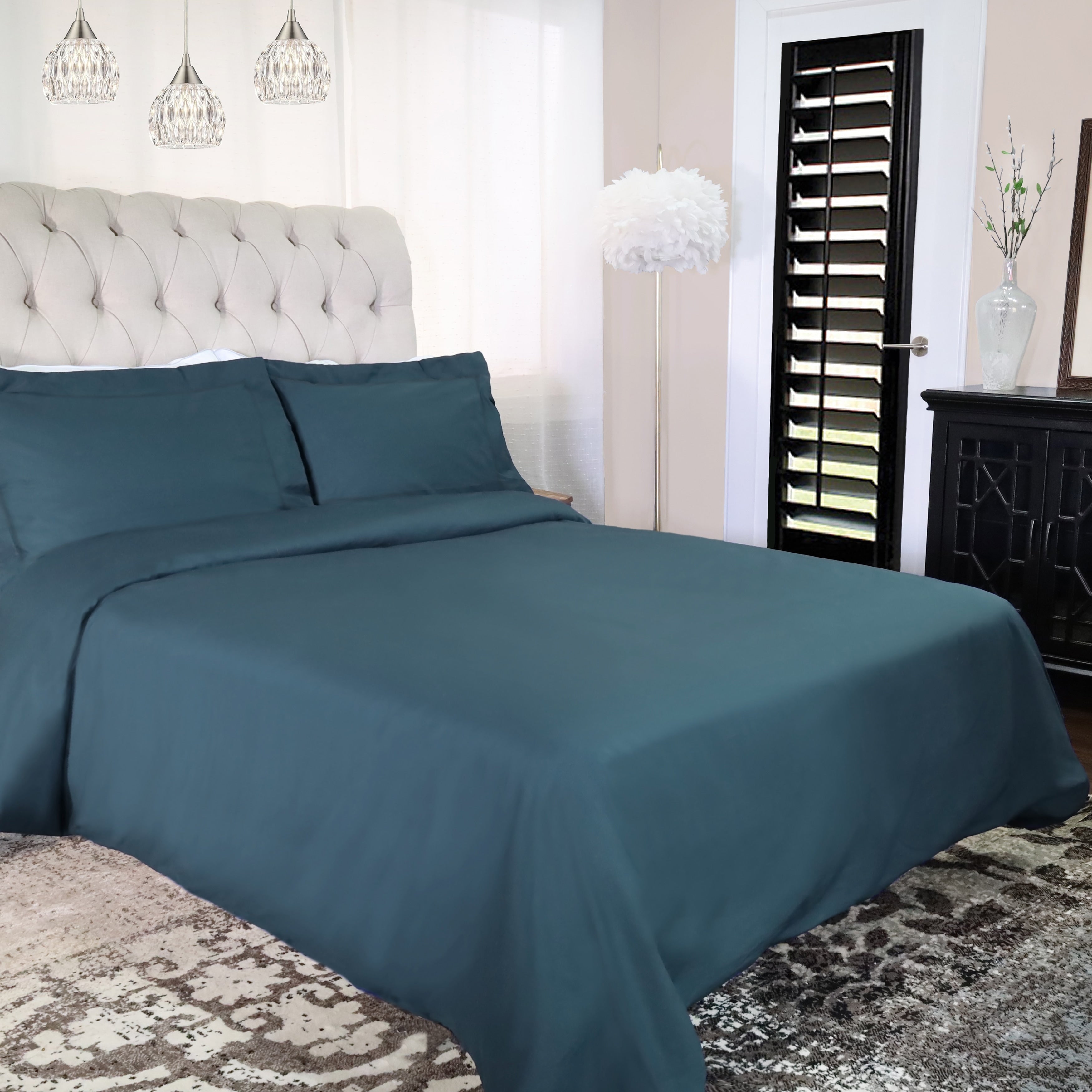 Parure de lit en percale de coton de qualité supérieure 300 fils