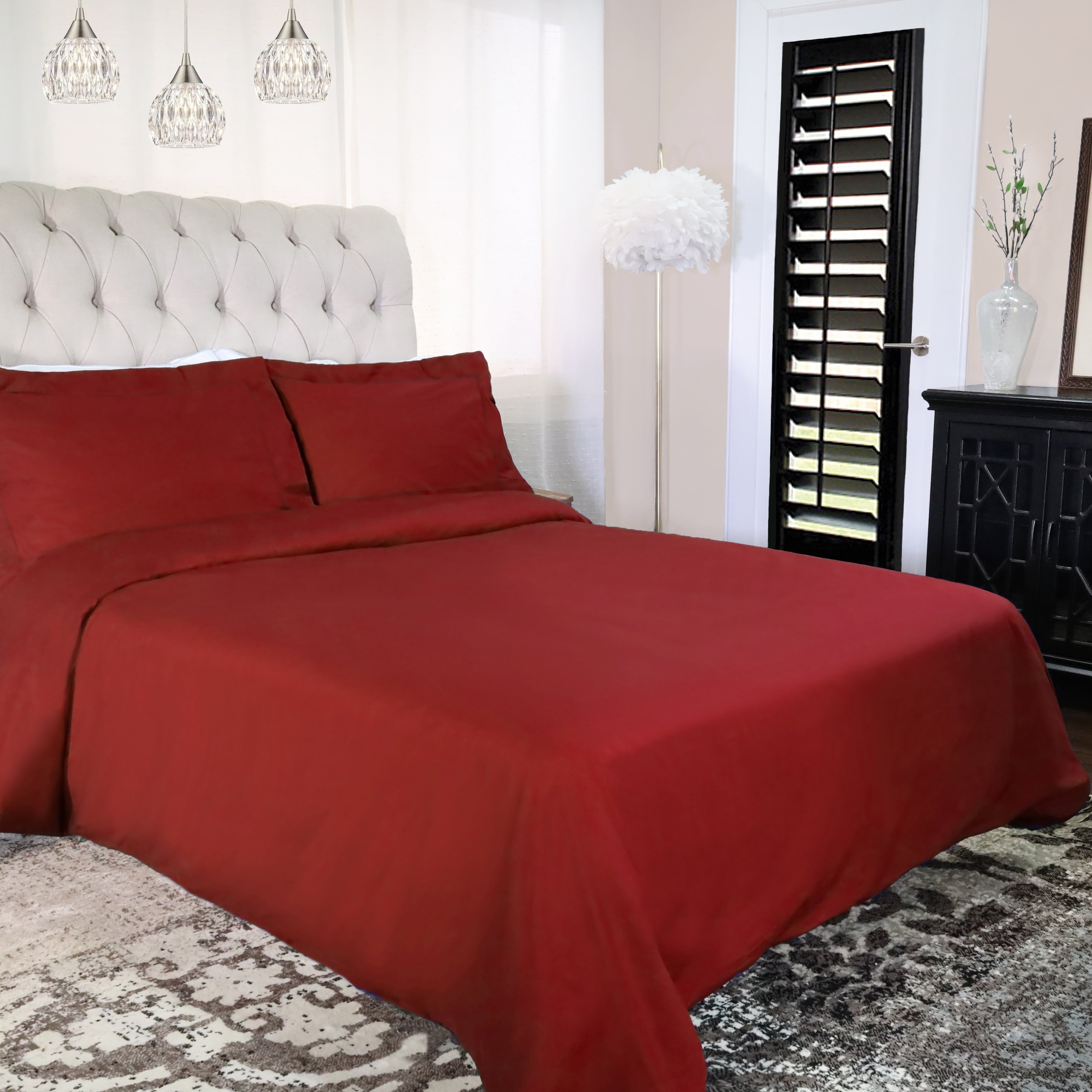 Parure de lit en percale de coton de qualité supérieure 300 fils