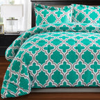 Ensemble de couettes toutes saisons en duvet alternatif de qualité supérieure à motif treillis