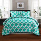 Ensemble de couettes toutes saisons en duvet alternatif de qualité supérieure à motif treillis