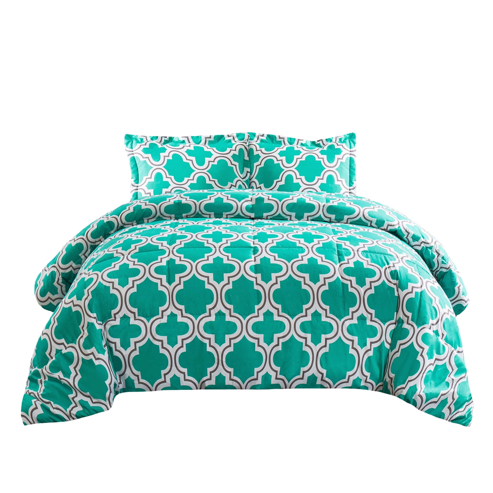 Ensemble de couettes toutes saisons en duvet alternatif de qualité supérieure à motif treillis
