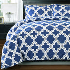 Ensemble de couettes toutes saisons en duvet alternatif de qualité supérieure à motif treillis