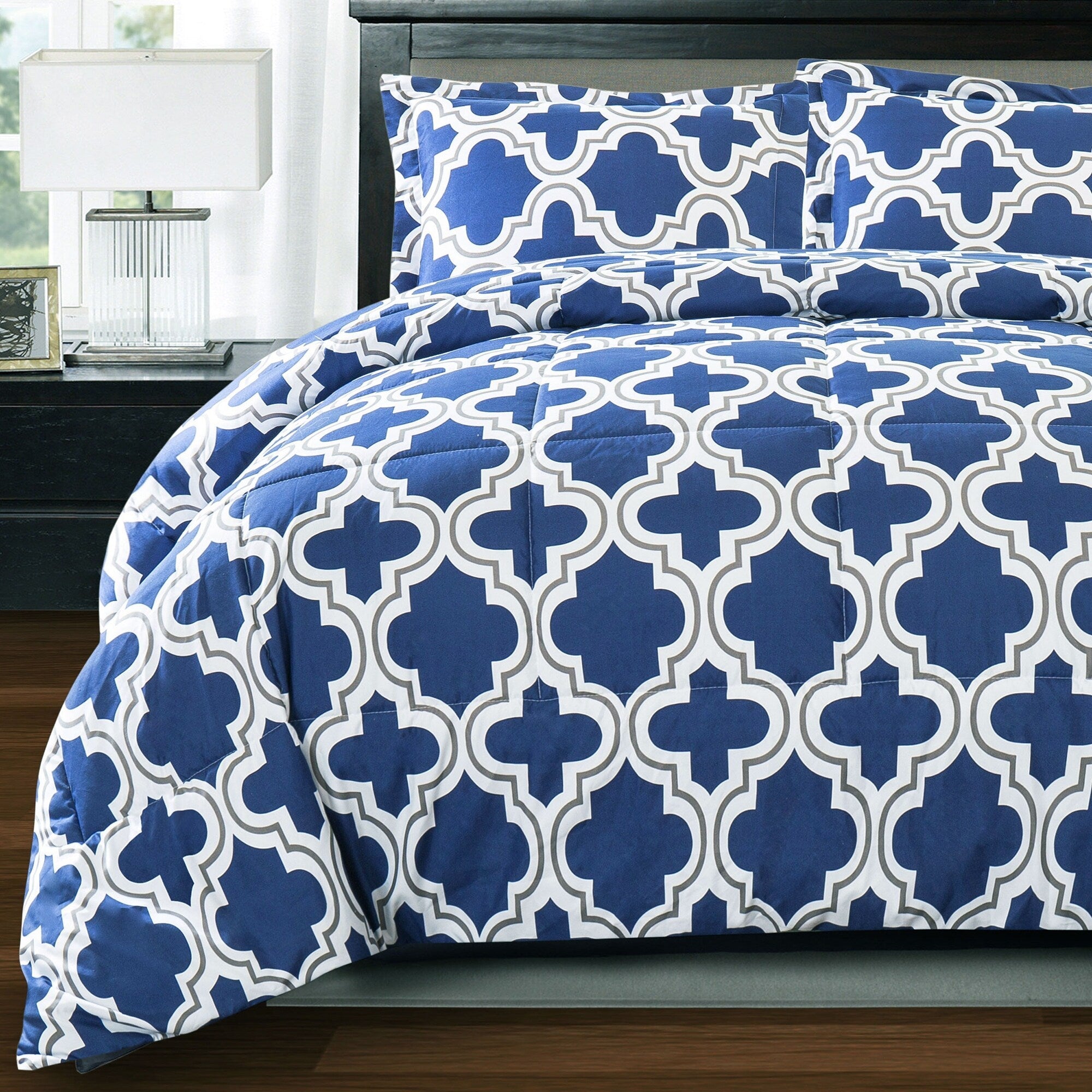 Ensemble de couettes toutes saisons en duvet alternatif de qualité supérieure à motif treillis