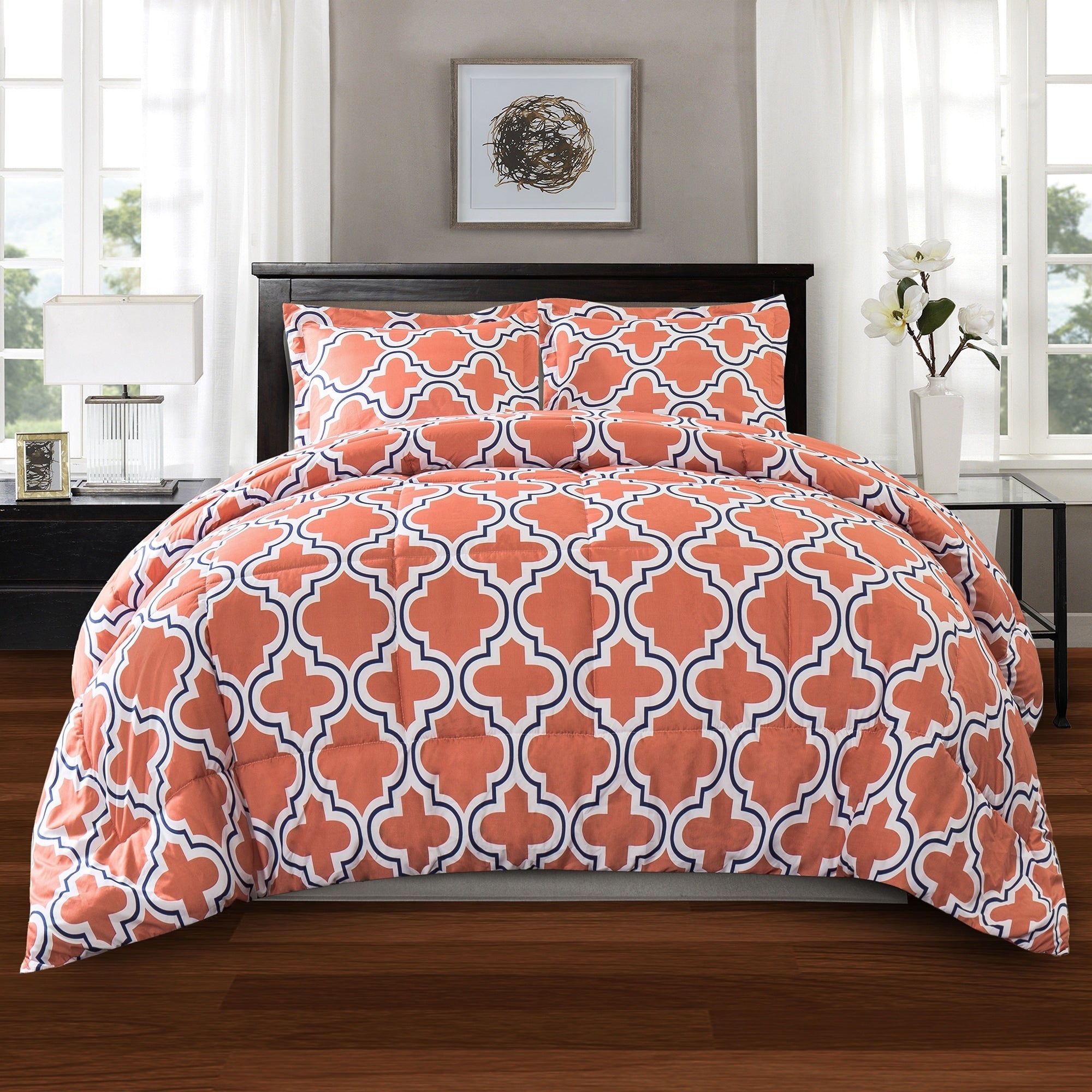 Ensemble de couettes toutes saisons en duvet alternatif de qualité supérieure à motif treillis