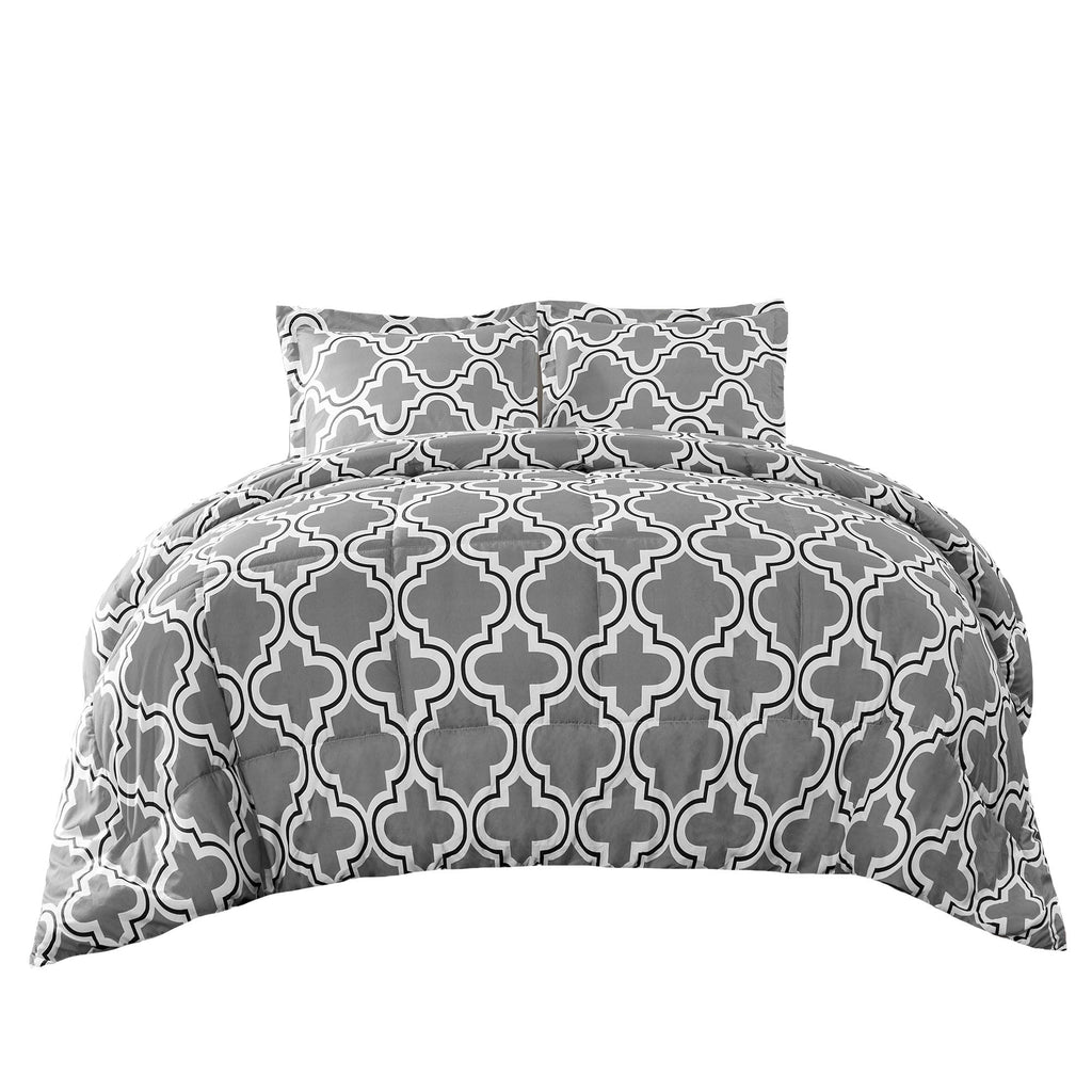 Ensemble de couettes toutes saisons en duvet alternatif de qualité supérieure à motif treillis