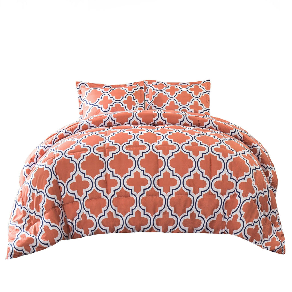 Ensemble de couettes toutes saisons en duvet alternatif de qualité supérieure à motif treillis