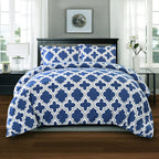 Ensemble de couettes toutes saisons en duvet alternatif de qualité supérieure à motif treillis