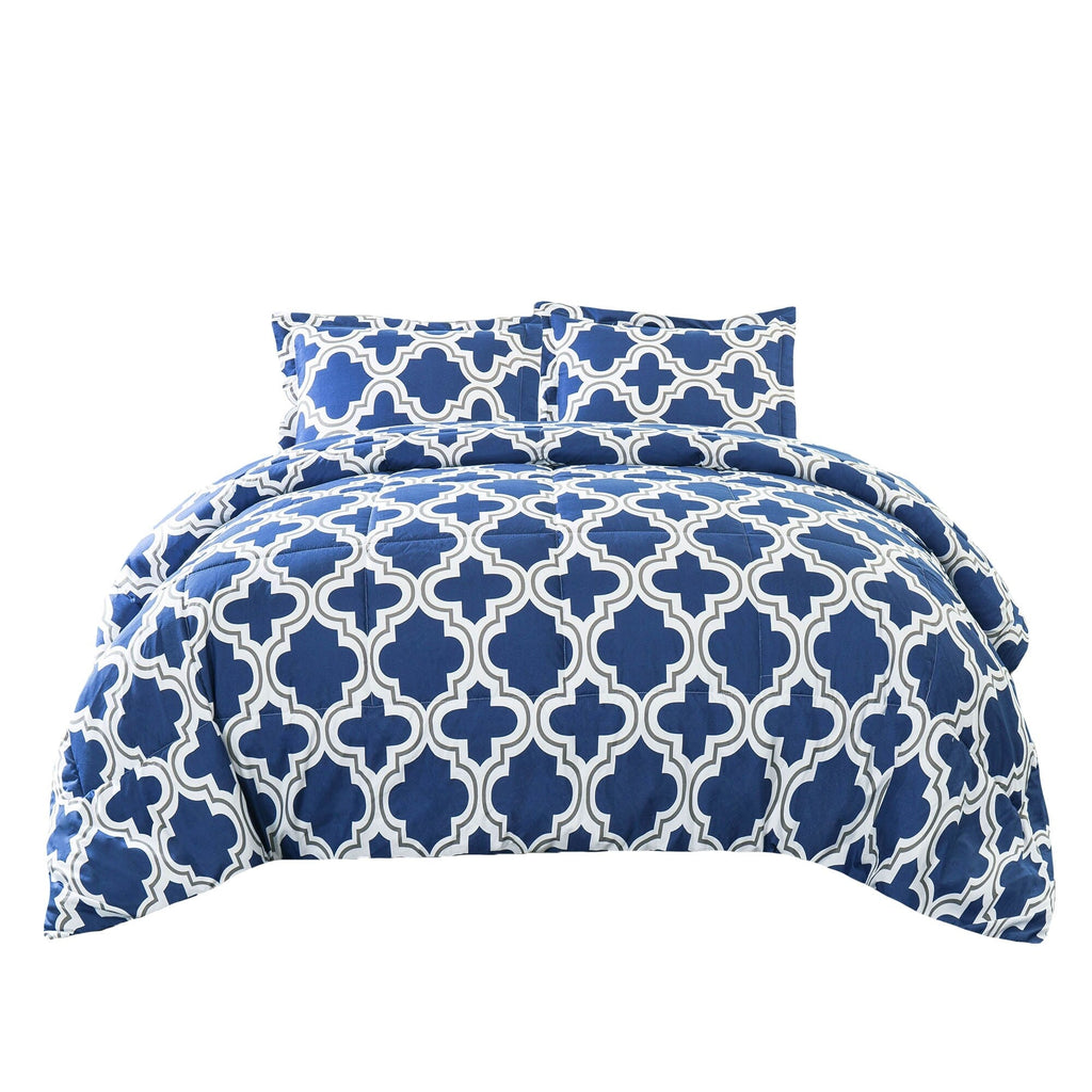 Ensemble de couettes toutes saisons en duvet alternatif de qualité supérieure à motif treillis