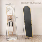 Miroir mural pleine longueur avec verre incassable, à poser au sol pour chambre à coucher, vestiaire