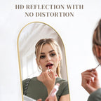 Miroir mural pleine longueur avec verre incassable, à poser au sol pour chambre à coucher, vestiaire
