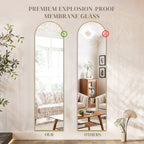 Miroir mural pleine longueur avec verre incassable, à poser au sol pour chambre à coucher, vestiaire