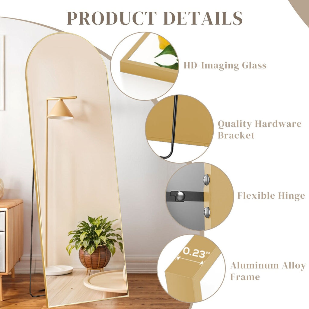 Miroir mural pleine longueur avec verre incassable, à poser au sol pour chambre à coucher, vestiaire
