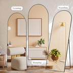 Miroir mural pleine longueur avec verre incassable, à poser au sol pour chambre à coucher, vestiaire