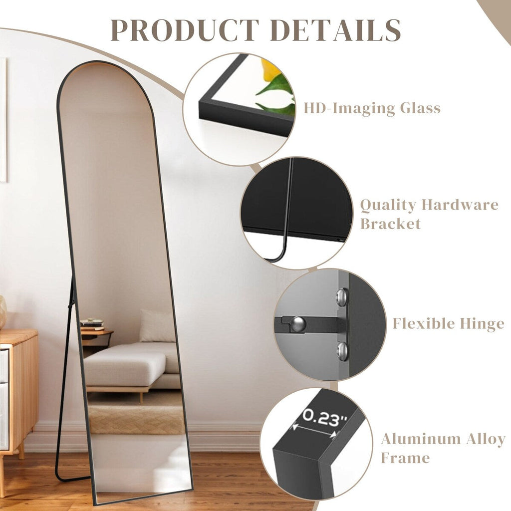 Miroir mural pleine longueur avec verre incassable, à poser au sol pour chambre à coucher, vestiaire