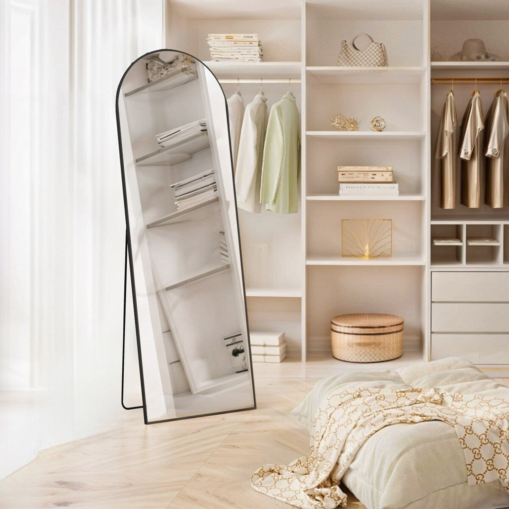 Miroir mural pleine longueur avec verre incassable, à poser au sol pour chambre à coucher, vestiaire