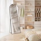 Miroir mural pleine longueur avec verre incassable, à poser au sol pour chambre à coucher, vestiaire