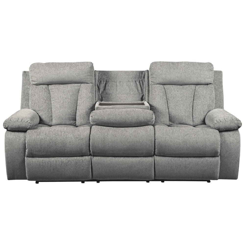 Canapé inclinable contemporain gris Mitchiner avec table rabattable