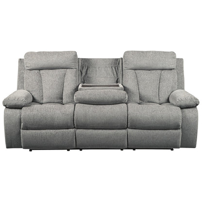 Canapé inclinable contemporain gris Mitchiner avec table rabattable