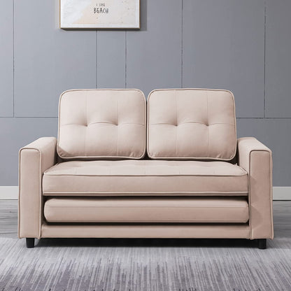 Canapé-lit gigogne 3 en 1 Mixoy moderne avec matelas pliable en trois parties