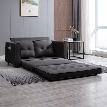 Canapé-lit gigogne 3 en 1 Mixoy moderne avec matelas pliable en trois parties