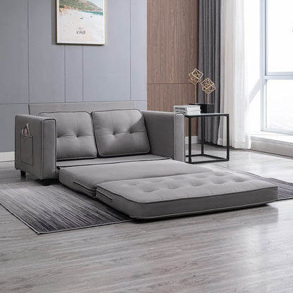 Canapé-lit gigogne 3 en 1 Mixoy moderne avec matelas pliable en trois parties
