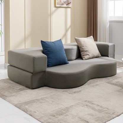 Canapé-lit futon convertible Mixoy, pliable, matelas pliant en mousse, tissu en tissu, canapé-lit de salon