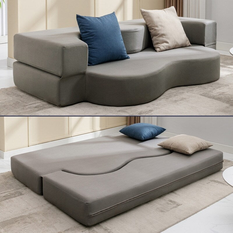 Canapé-lit futon convertible Mixoy, pliable, matelas pliant en mousse, tissu en tissu, canapé-lit de salon