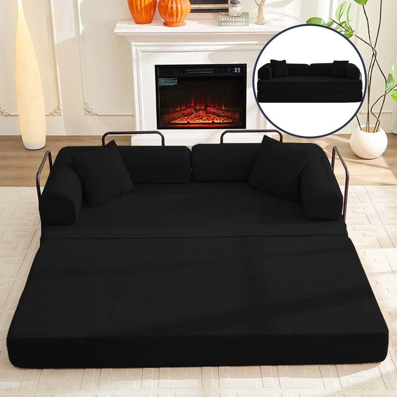Canapé-lit convertible Mixoy avec accoudoirs amovibles, matelas pliant, canapé-lit de sol amovible et lavable