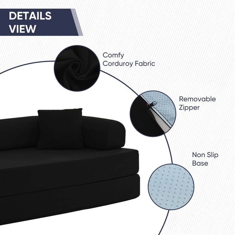 Canapé-lit convertible Mixoy avec accoudoirs amovibles, matelas pliant, canapé-lit de sol amovible et lavable