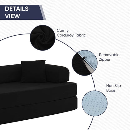 Canapé-lit convertible Mixoy avec accoudoirs amovibles, matelas pliant, canapé-lit de sol amovible et lavable