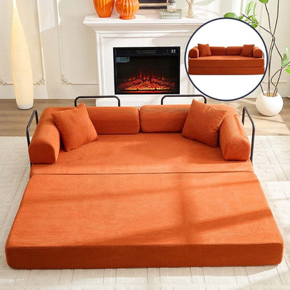 Canapé-lit convertible Mixoy avec accoudoirs amovibles, matelas pliant, canapé-lit de sol amovible et lavable
