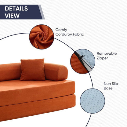 Canapé-lit convertible Mixoy avec accoudoirs amovibles, matelas pliant, canapé-lit de sol amovible et lavable