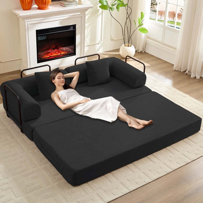 Canapé-lit convertible Mixoy avec accoudoirs amovibles, matelas pliant, canapé-lit de sol amovible et lavable