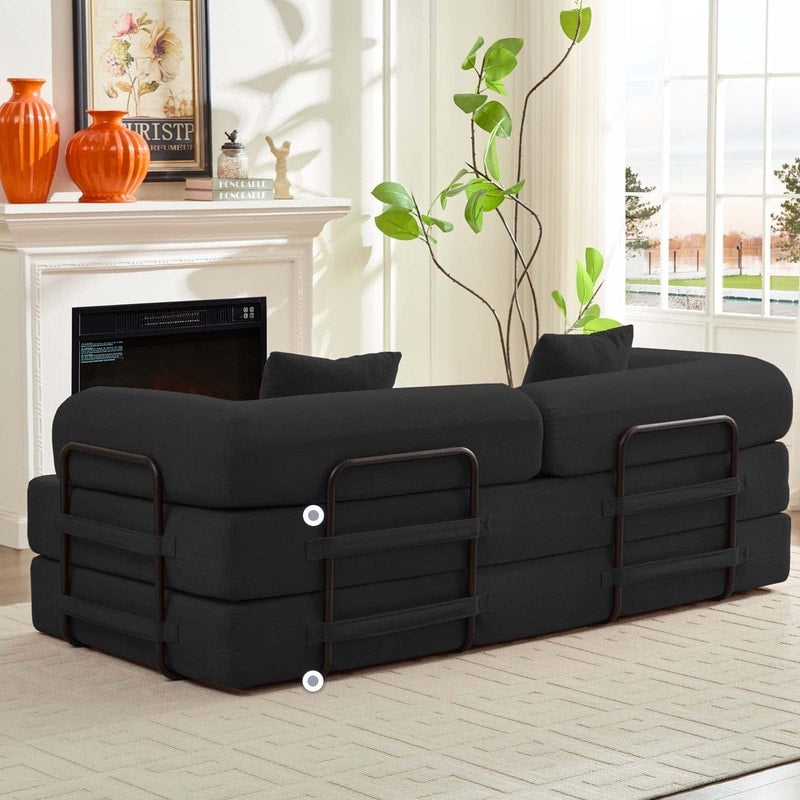 Canapé-lit convertible Mixoy avec accoudoirs amovibles, matelas pliant, canapé-lit de sol amovible et lavable
