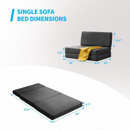 Canapé-lit pliant Mixoy, canapé-lit pliant, fauteuil-lit pour salon, matelas de sol convertible rembourré