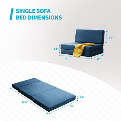 Canapé-lit pliant Mixoy, canapé-lit pliant, fauteuil-lit pour salon, matelas de sol convertible rembourré