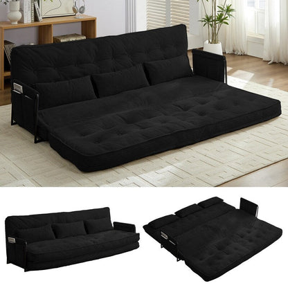 Canapé-lit futon pliable multifonction Mixoy, canapé-lit de sol, canapé-lit paresseux avec oreillers, dossier réglable sur 6 positions