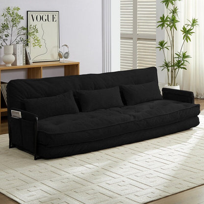 Canapé-lit futon pliable multifonction Mixoy, canapé-lit de sol, canapé-lit paresseux avec oreillers, dossier réglable sur 6 positions
